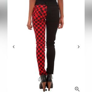 Royal Bones By Tripp jeans split Checkered Split